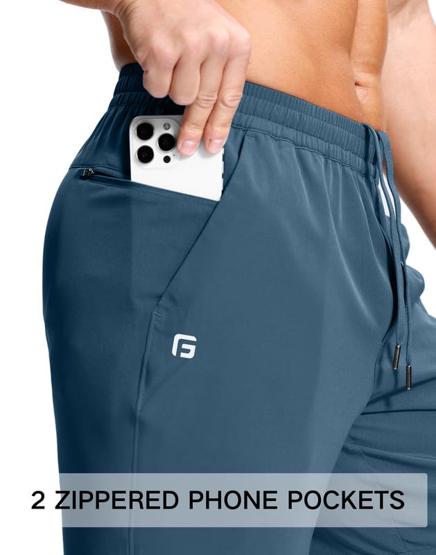 Image of GGJ Men's Lightweight Athletic Shorts with 2 Zipper Pockets 7 inch /9 inch /5 inch Gym Workout Running Quick Dry Tennis Shorts for Men
