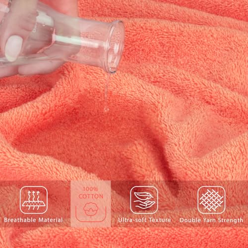 Image of Cotton Paradise 100% Cotton Turkish Towel Set, Soft Absorbent Quick Dry, 2 Piece 35x70 Bath Sheet Set, Coral