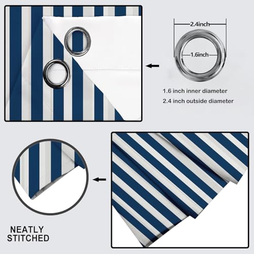 Rideau à oeillet doux opaque motifs verticaux | Finition lin - 6