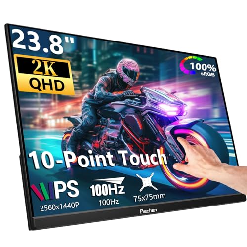 Prechen 23.8 Inch 2K 100Hz Large Portable Touchscreen Monitor 100