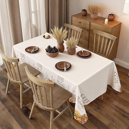 Image of ATFUNSHOP Fall Thanksgiving Tablecloth 4 Packs 54x108 Plastic Disposable Thanksgiving Table Cloth Rectangle Fall Tablecover for Holiday Dinner Party Decorations Outdoor Picnic & Baby Showers