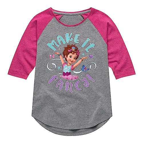 Disney Fancy Nancy - Make It Fancy - Toddler and Youth Girls Raglan Graphic T-Shirt