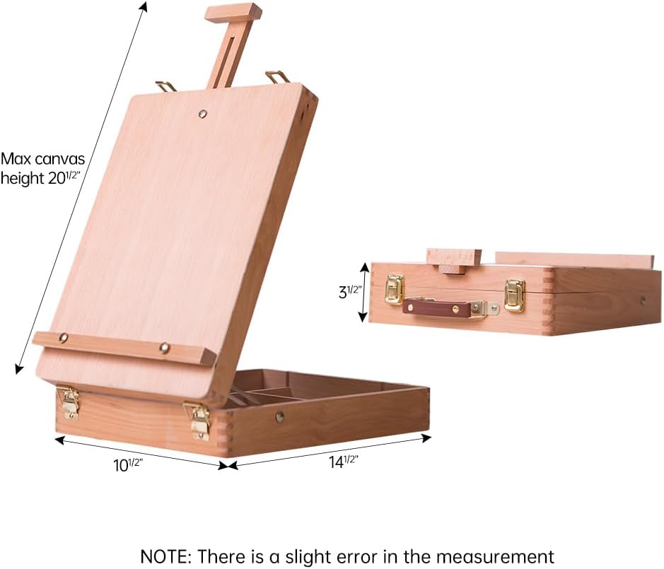 Wooden Art Easel for Painting & Sketching - Tabletop & Table Top Easel with Storage - Adjustable Height & Angle, Foldable - Perfect for Adults, Artists, Students & Beginners