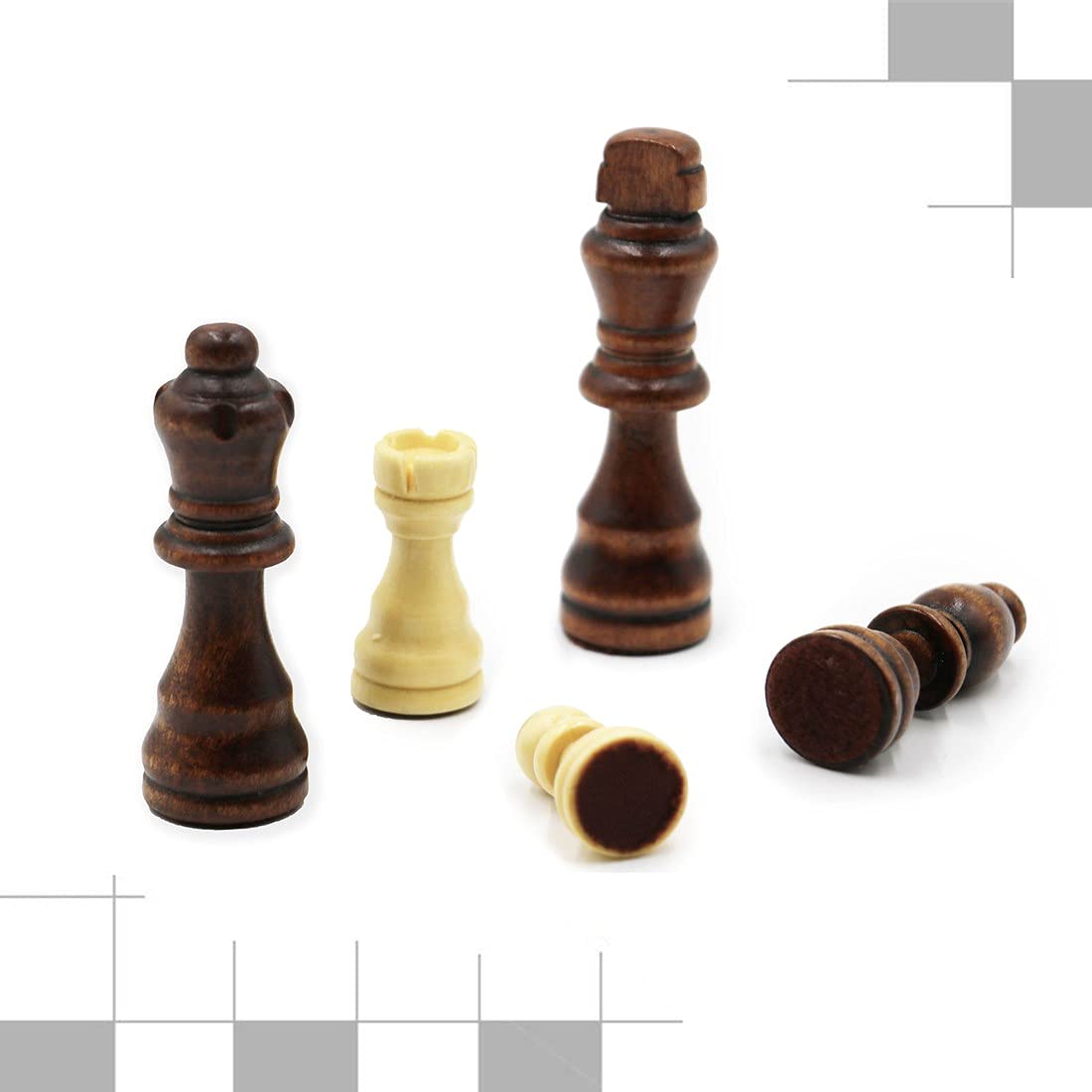 Icegrey Scacchiera in Legno Pieghevole Giochi Tradizionali Stoccaggio Portatile Set di Scacchi Internazionali per Viaggio Gioco da Tavolo per Adulti Bambini 40x40cm