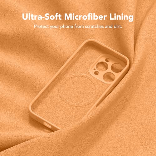 Image of Magnetic for iPhone 16 Pro Max Case, Compatible with MagSafe, [Full Camera Protection] [Screen Protector] Silicone Shockproof Protective Phone Case for iPhone 16 Pro Max 6.9 inch, Cantaloupe