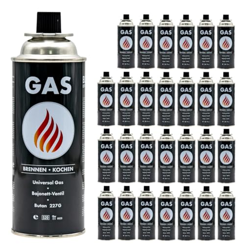 Rockit Gas ® 28 x Gaskartuschen 227g | Typ: Bajonett-Ventilkartusche | Ideal für Camping/Outdoorküchen/Notfälle