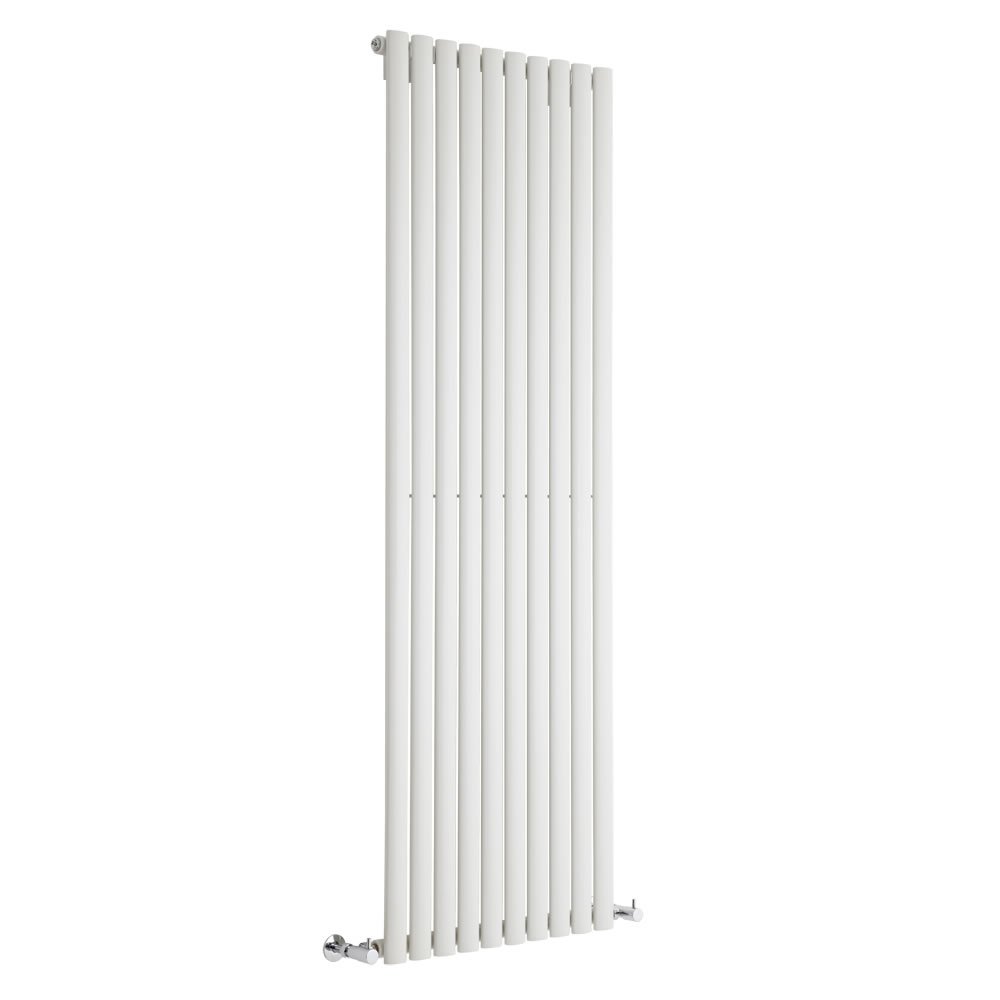 Milano Aruba White Vertical Single Oval Panel Radiator - 1780mm x 590mm