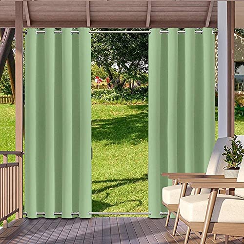 Light Blocking Waterproof Curtains,Outdoor Curtains Weatherproof,Curtains Decor Privacy Protect-Grommet Indoor Voile Curtain For Bedroom, Living Room, Porch, Cabana, Gazebo #TOP4