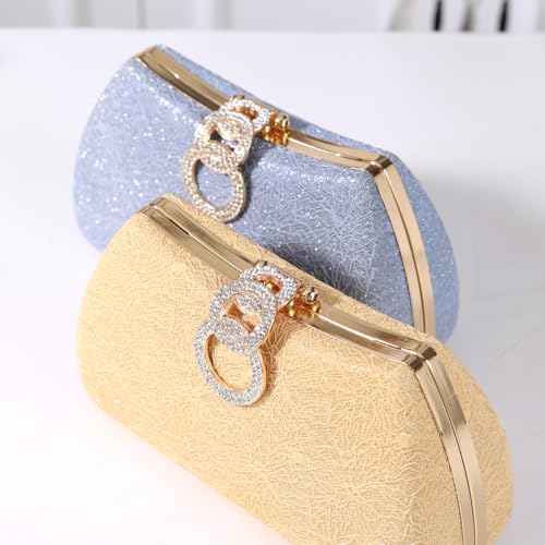 Image of Dreubea Women's Fashion Evening Bag Rhinestone Decrated Clutch Handbag with Chain