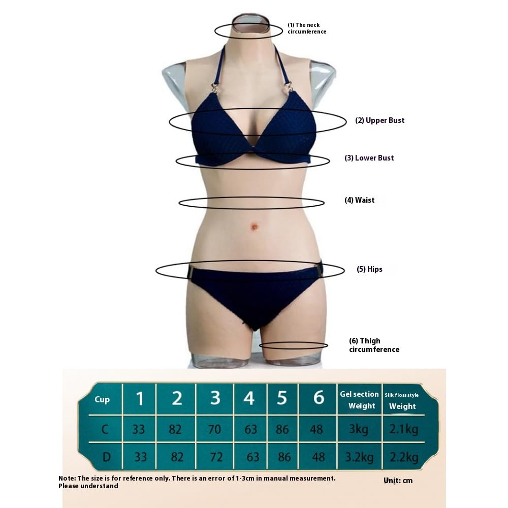 Body réaliste en silicone pour homme – Costume de crossdresser MTF une pièce – Faux seins pour cosplay et dragée, silicone de qualité médicale
