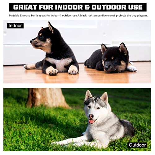 Bestpet 30 Inch Dog Playpen Dog Fence Metal Wire Portable Pet Playpen Dog Pen Indoor Outdoor Exercise Pen For Dogs Cats Dog Gates With Doors Dog Crate Kennel Cage, Black #TOP3
