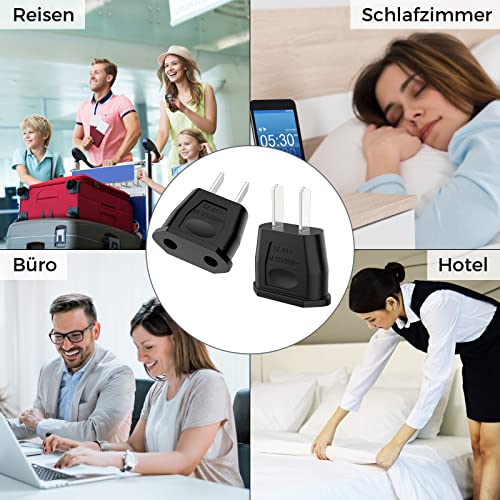 VIEVRE 2 Stück Reiseadapter,EU Adapter, USA Stecker,Reisestecker,Deutschland auf US-Steckeradapter,Europa/US/China/Japan/Kanada/Mexiko Universaladapter