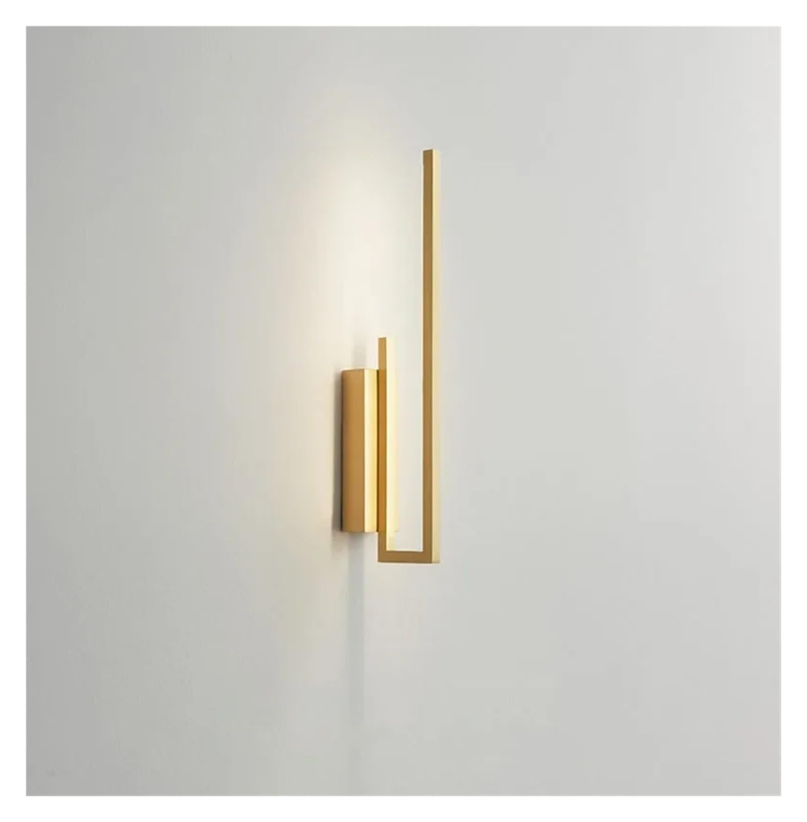 JYBNBBE Minimalist Brass Wall Light Foyer Bedroom Restaurant Aisle Wall Sconce Changeable Dimmable Modern Bathroom Wall Lamp,Gold-W10cm*H40cm