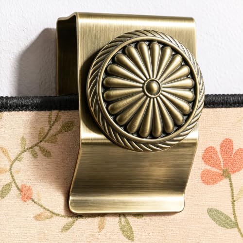 4 Large Tapestry Hangers, Quilt Hanger for Wall for Display, No-Slip Metal Clips for Hanging Rug, Carpet & Blanket (Bronze)
