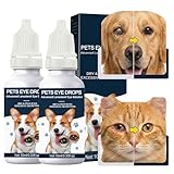 Cataract Drops For Dogs, Natural Safe Dog Eye Drops For Soothe Itching Irritation & Dry Eyes, Improve Eye Vision Clarity, Not For Human Pet Tear Stain Cleaner Suitable for All Animals (2 X 10 ml)
