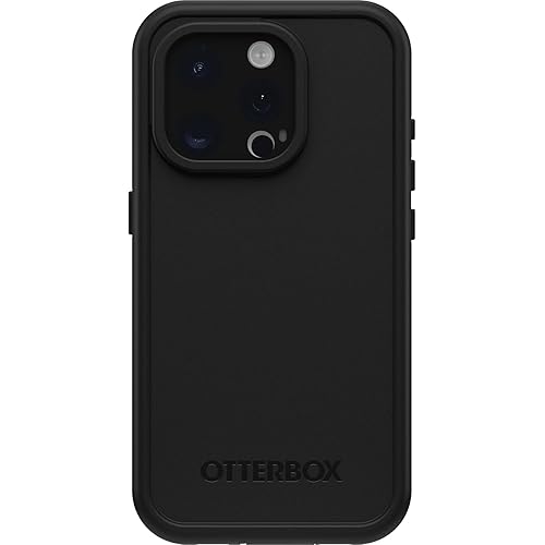 OtterBox iPhone 15 Pro (Only) FRĒ Series Waterproof Case with MagSafe (Designed by LifeProof) - Black, Waterproof, 60% Recycled Plastic, Sleek and Stylish