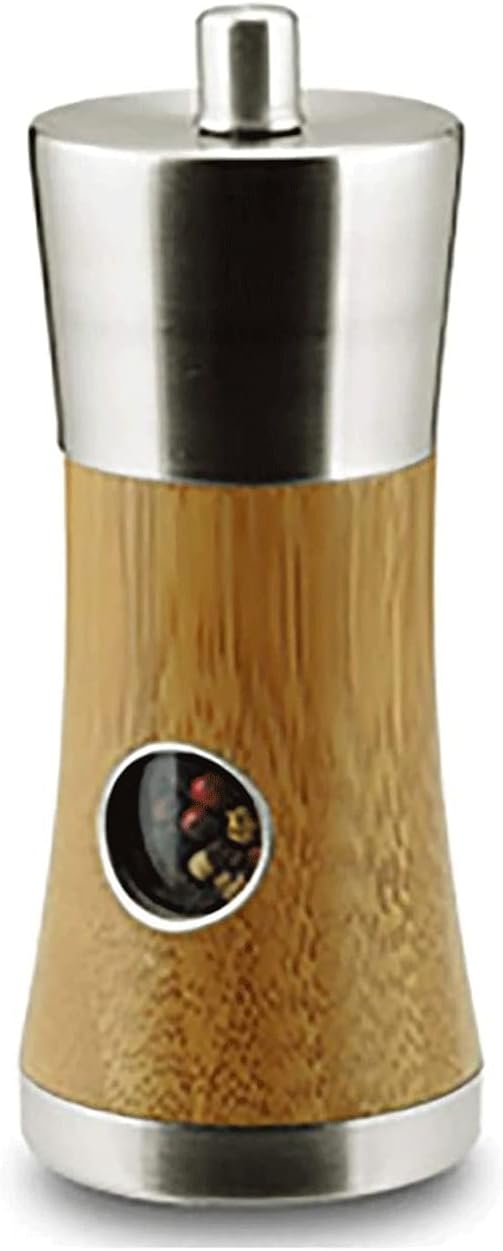 Wooden Salt and Pepper Grinder Set Refillable Organic Bamboo Adjustable Grain Size Pepper Mill and Salt Grinder Salt and Pepper Grinders Refillable Wood Pepper Grinder