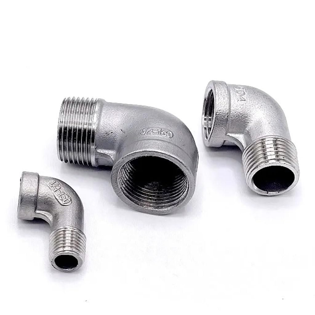 Złączki rurowe ze stali nierdzewnej, 2 szt. 1/8" 1/4" 3/8" 1/2" 3/4" 1" gwint żeński x męski kolano uliczne 90 stopni kątowe złącza rurowe ze stali nierdzewnej SS 304(1 Inch)