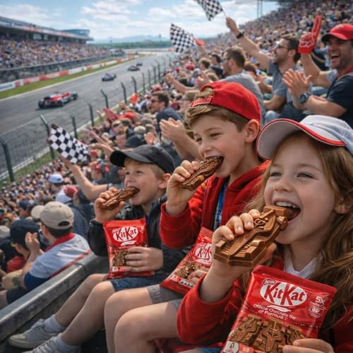 Image of Nestle KitKat Formula 1 Racing Cars Chocolate Bar, Individually Wrapped, 5 Pack, 59 Calories per Serving 55G