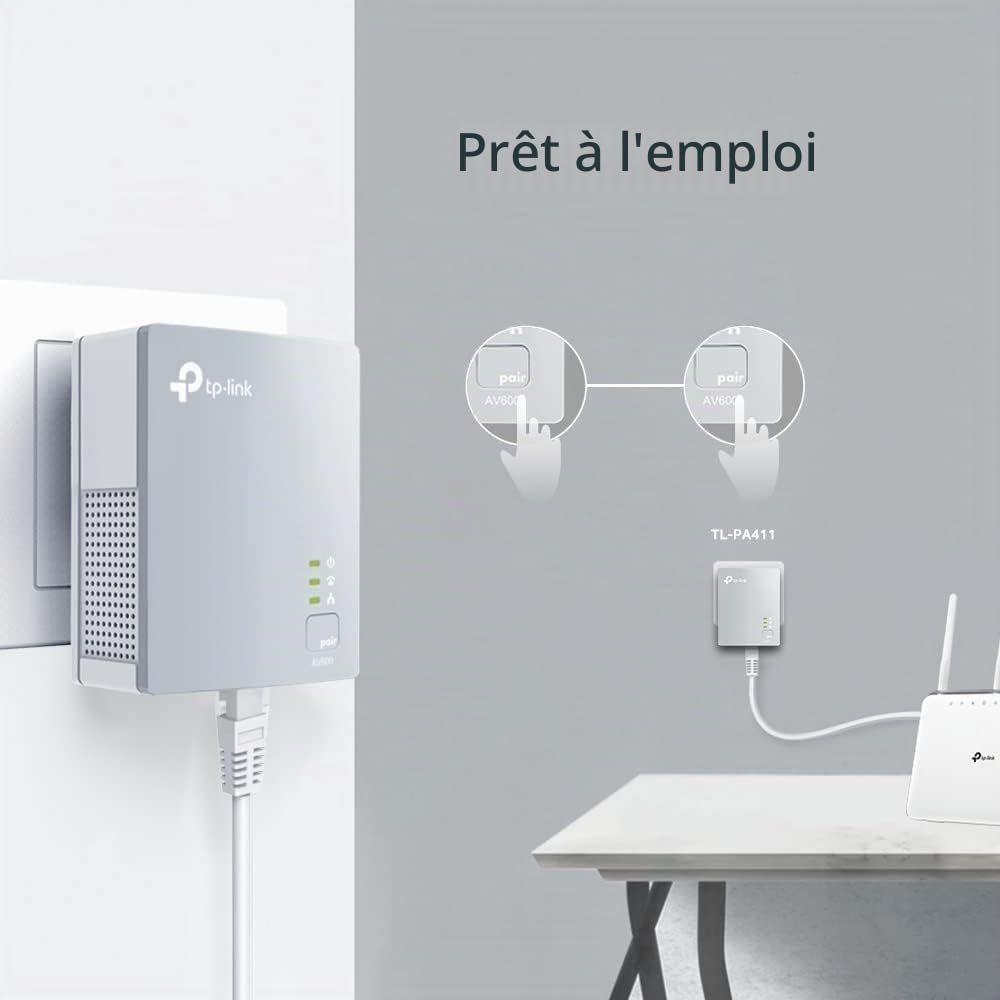 TP-Link TL-PA411 KIT Pack de 2 Mini Adaptateurs CPL Ethernet powerline 500 Mbps