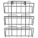 3 Tier Modern Black Wall Mounted Metal Bar Magazine Rack/Document File Folder Hanging Storage Organizer