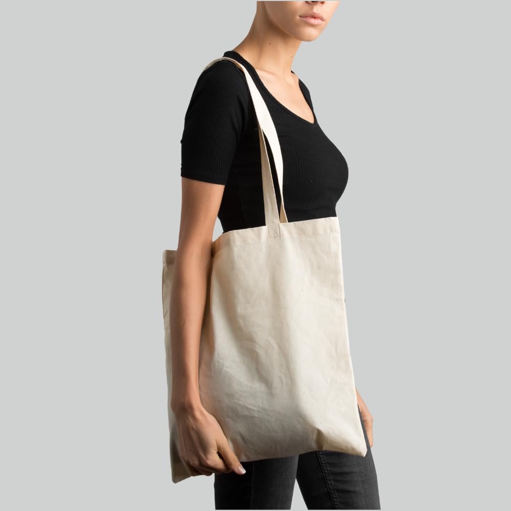 Sac en Coton Naturel 38x42 cm Sac Cabas Réutilisable Courses Sport