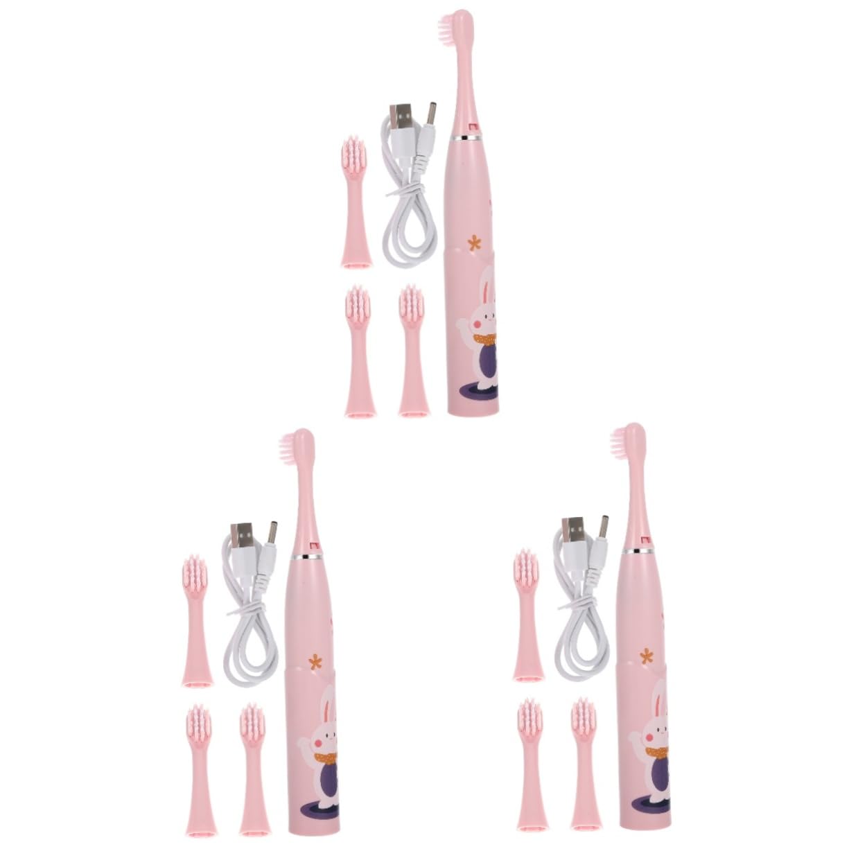minkissy 3 Set Spazzolino Elettrico Per Ragazzi E Ragazze Ragazzi E Ragazze Spazzolino Da Denti Spazzolino Elettrico Per Bambini Spazzolino Da Denti Cartone Animato Setole Morbide