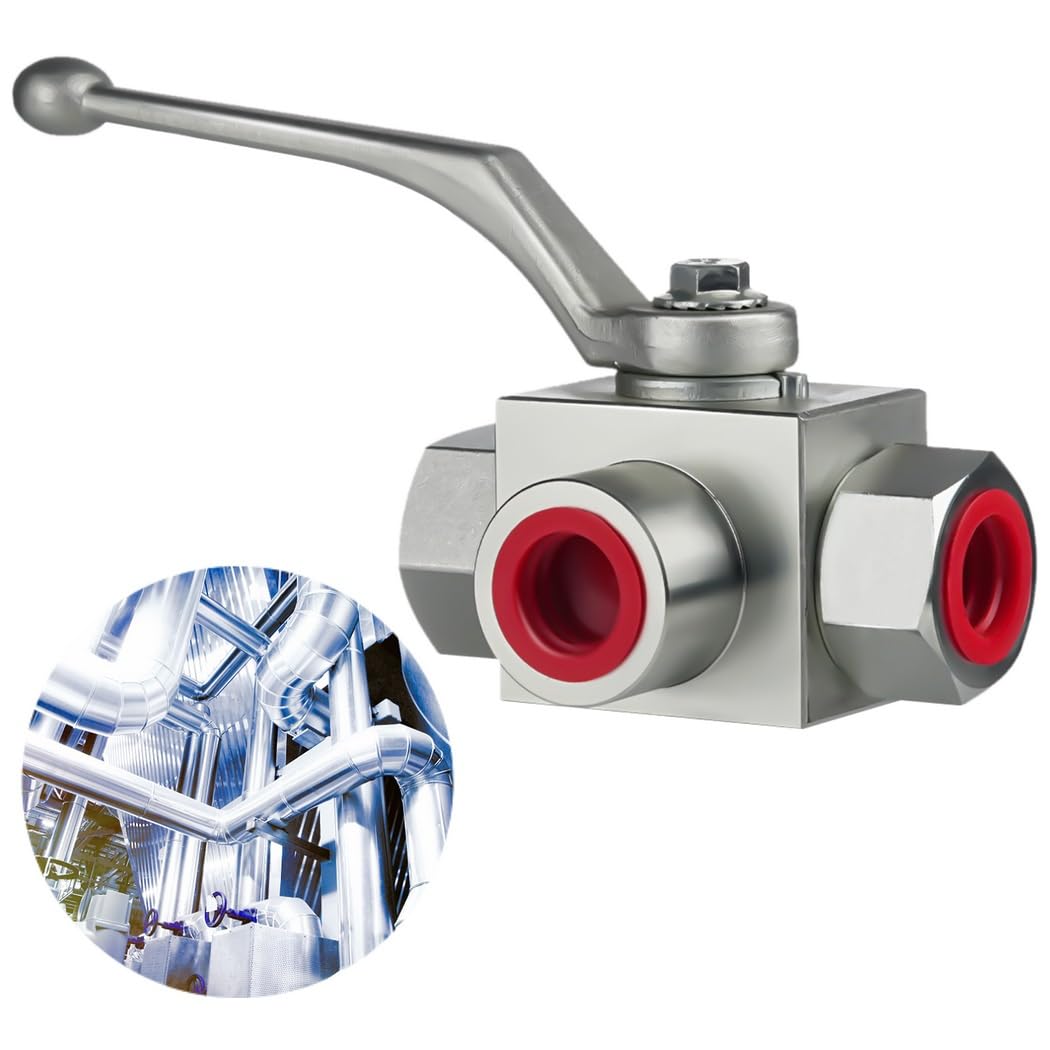 Vanne 3 voies en acier au carbone 1/2 NPT haute pression pour fluides