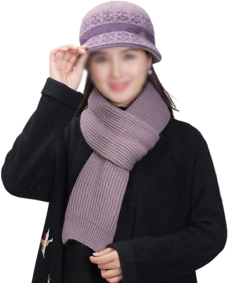Elderly Hat Fall and Winter Pot Hat Middle-Aged Mother-in-Law Knitted Cap Elderly Thickened Cap