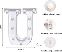Vista 408 de Foaky LED Letter Lights Sign Marquee Light Up Letters Sign for Night Light Wedding/Birthday Party Battery Powered Christmas Lamp Home Bar