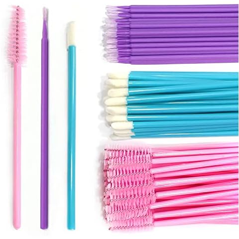 150 PCS Disposable Mascara Sticks, Lip Brushes and Micro Applicator Brushes, 50 Eyebrow Brushes + 50 Lip Brushes + 50 Micro Applicator Brushes, Makeup Beauty Tool Kit Cover
