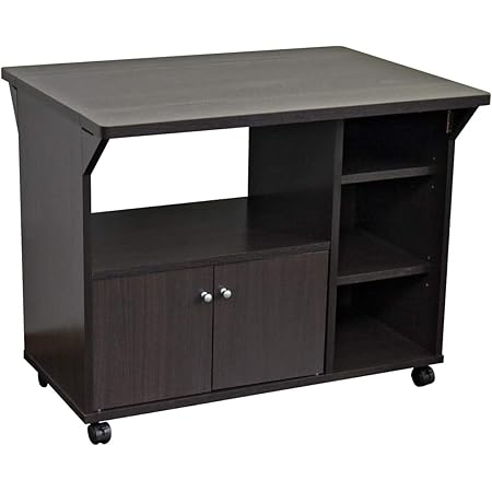 Amazon キッチンカウンター キッチンワゴン キャスター付き 両バタワゴン キッチン収納 ワゴン 食器棚 キッチンキャビネット バタフライテーブル ダイニングテーブル Tcp329 Dbr 食器棚 オンライン通販
