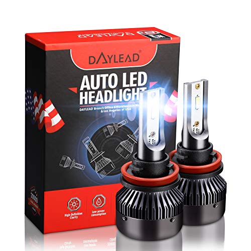 H11 LED Headlight Bulbs Conversion Kit 12000 Lumens 6500K Super Bright White High Beam, Low Beam and Fog Replacement Bulb, Halogen Bulb, Pack Of 2