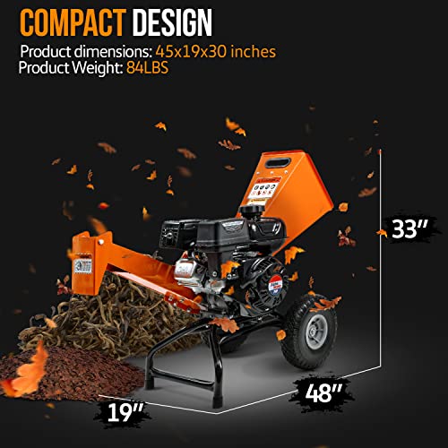 Superhandy GUO074 Wood Chipper Shredder Mulcher 7Hp Engine Heavy Duty Compact Rotor Assembly Design 3 Inch Inch Max Capacity Aids In Fire Prevention And Building Firebreaks thumb #6