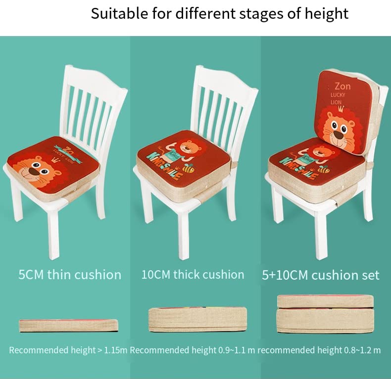 Asiento elevador para silla de comedor, cojines de asiento de bebé, asiento elevador de espuma para asiento de cocina, escritorio, cojines (e, 5 + 10 cm)