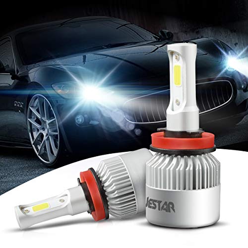Jestar H11 LED Headlight Bulb 2PCS H8/H9/H11 36W 6500K 8000Lumens White COB Chip LED CREE Car Fog Driving Light High Low Beam All-in-one LED Conversion Kit Waterproof (H11)