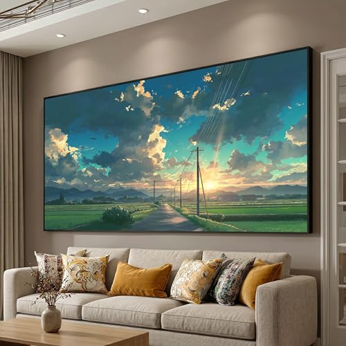 Décoration murale nature coucher de soleil sur toile paysage 30x50