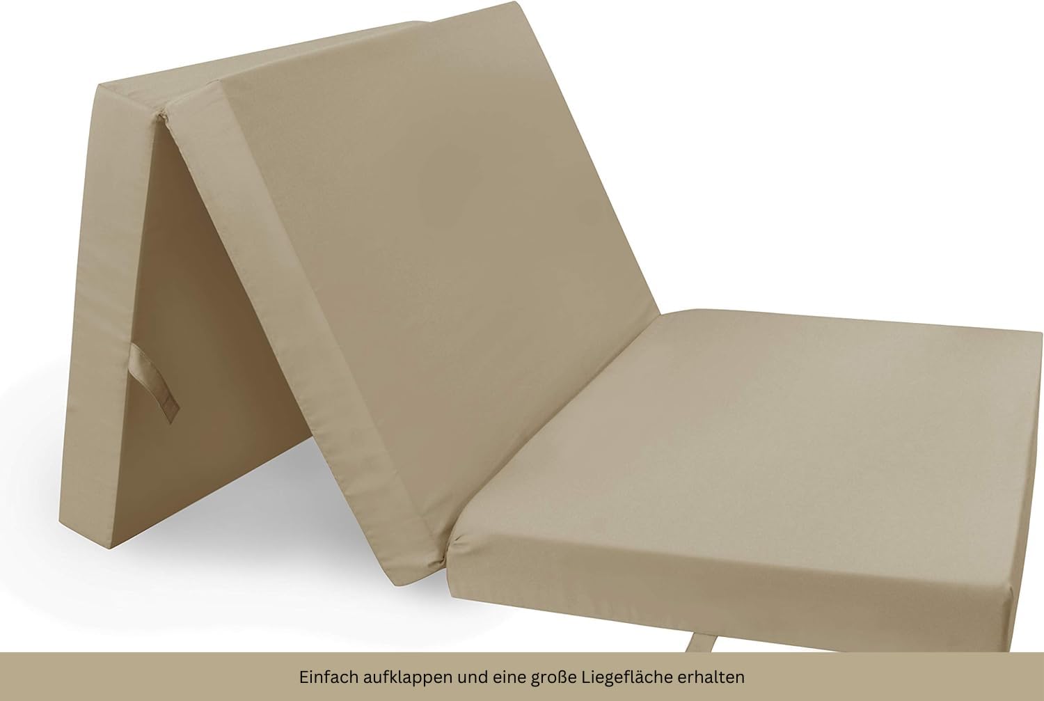 Herlag Materasso Pieghevole Senior (Colore Beige, Dimensioni 195 x 85 x 10 cm, Materasso Pieghevole, Rivestimento Lavabile) P05010-2072