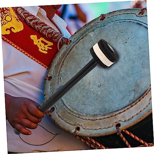 Par de baquetas para bombo con maza de fieltro ligera accesorio de instrumento de percusión para bandas de marcha miniatura 6