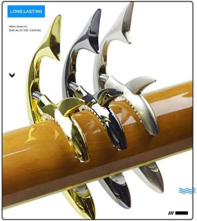 MINGZE Shark Guitar Capo, for Acoustic and Electric Guitars Ukulele Banjo Mandolin Bass, Made of Zinc Alloy, Premium Accessories Good Hand Feeling No Fret Buzz and Durable (black)