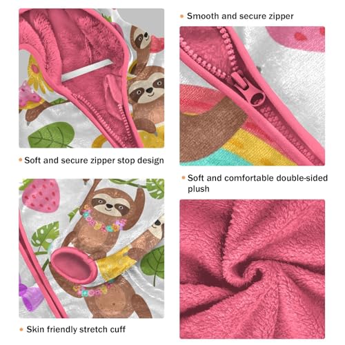 OTVEE Animal Cartoon Sloths Kids Hoodie Jacket Fall Spring Full Zip Warm Outwear Coat3