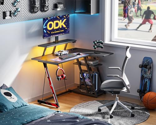 Variante de ODK escritorios gaming L 100x70 cm Negro