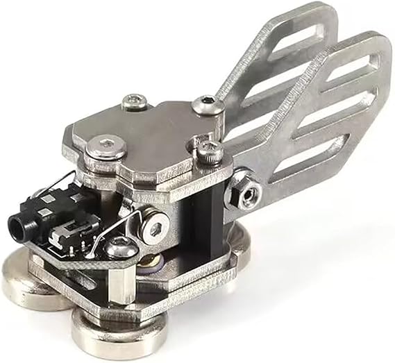 Mini CW Morse Code Key, Stainless Steel Double Paddle Auto Key Morse Code Transmitter for Radio Enthusiast