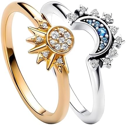 Solenya | Ringen Set Dames | Zon & Maan Design in Goud & Zilver