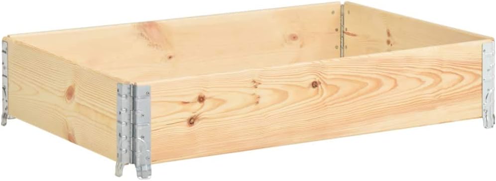 vidaXL Solid Pine Wood Raised Bed Outdoor Garden Patio Wooden Planting Pot Gardening Planter Pallet Herb Bed Flower Plants Box 50x100cm