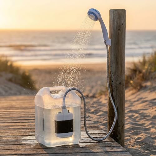 Chuveiro Premium Portátil Para Camping E Viagem, Com Bomba Submer...