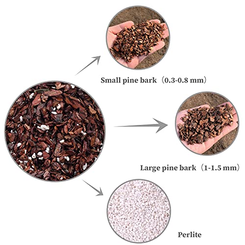Orchid Potting Mix Orchid Bark, Mix Pine Bark And Perlite, Good Drainage And Water Retention (1 Quart) #TOP2
