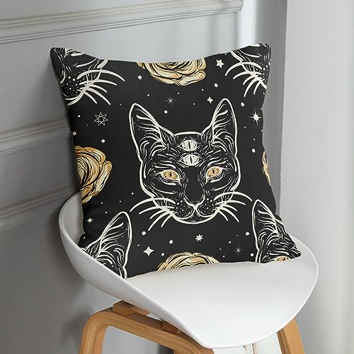 Sanwarm Throw Pillow Covers Home Decor Set Of 4 Pillow Cases Decorative 18 X 18 Inches Cushion Couch Sofa Pillowcases Hands Tattoos White Halloween Black Gothic #TOP1