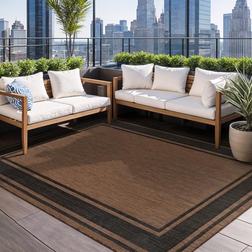 Beverly Rug Outdoor Rug 6x9 Modern Bordered Area Rugs for