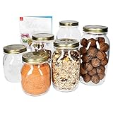 GLÄSER MIT SCHRAUBDECKEL Die eckigen Gläser mit Deckel sind vorn mit dem Logo Quattro Stagioni versehen und tragen hinten ein Garten-Reliefmotiv I Schraubgläser Set für Haushalt und Gastronomie